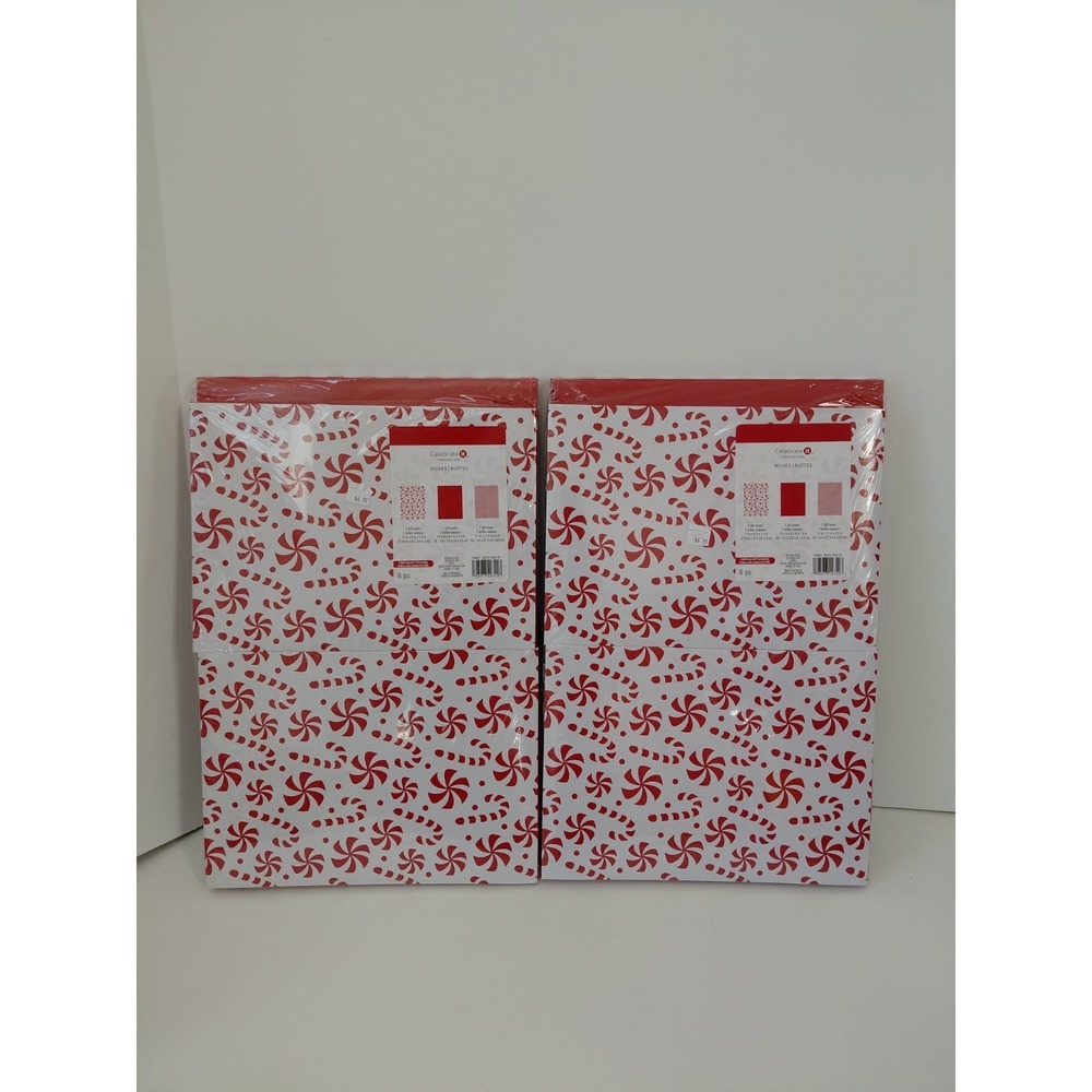 LOT of 2 Celebrate It Gift Wrap Boxes 6 pieces (12 total) Christmas Variety PK